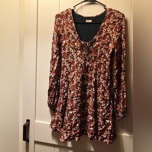 Hollister Floral Mini Dress - Red and White